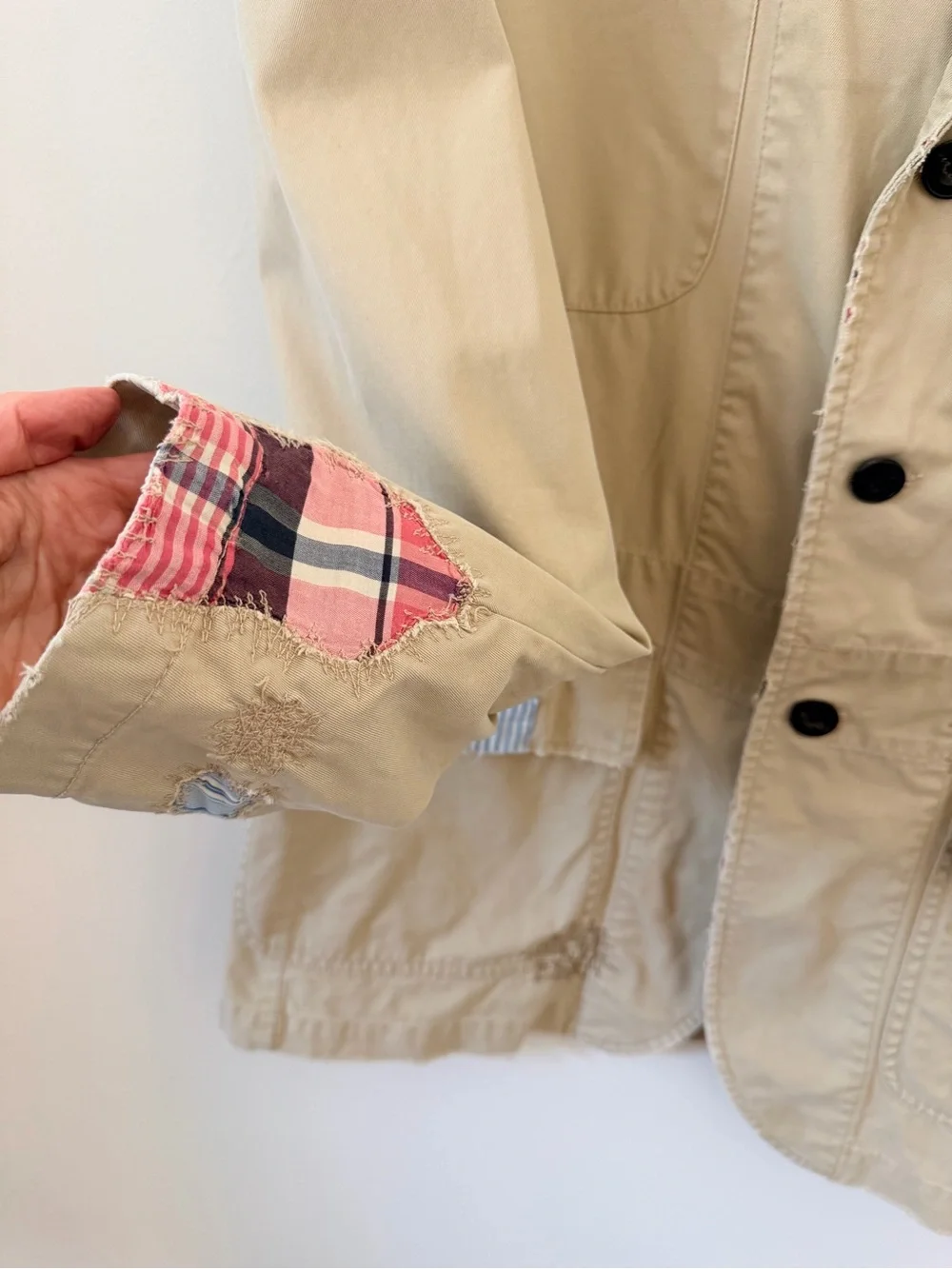 Rare Vintage Polo Ralph Lauren SAMPLE Patchwork Blazer Mens L 1990s Americana